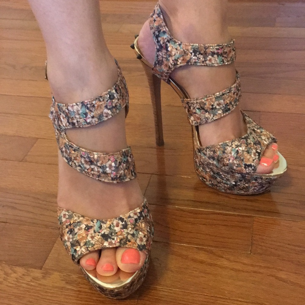 Floral Skyscraper Betsey Johnson heels